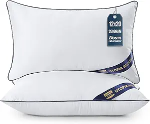 Utopia Bedding Throw Pillow Inserts (Pack of 2, White), 12 x 20 Inches Decorative Indoor Pillows for Sofa, Bed, Couch, Cushion Sham Stuffer
