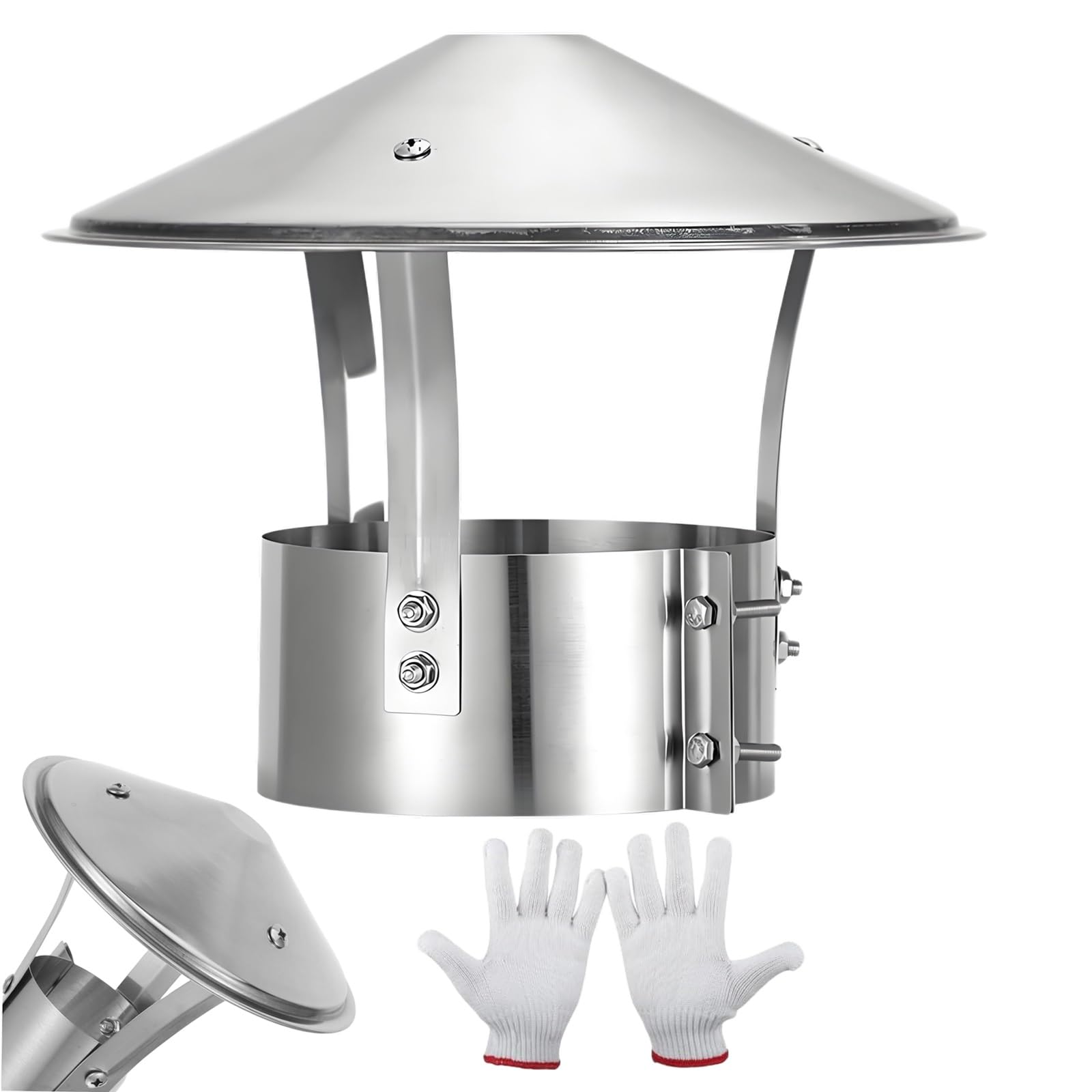 Comignolo In Acciaio Inox per Camino, Comignolo Terminale Circolare, Comignolo Antivento Antipioggia, per Stufe Caldaie E Camini per Lo Scarico dei Fumi(315mm)