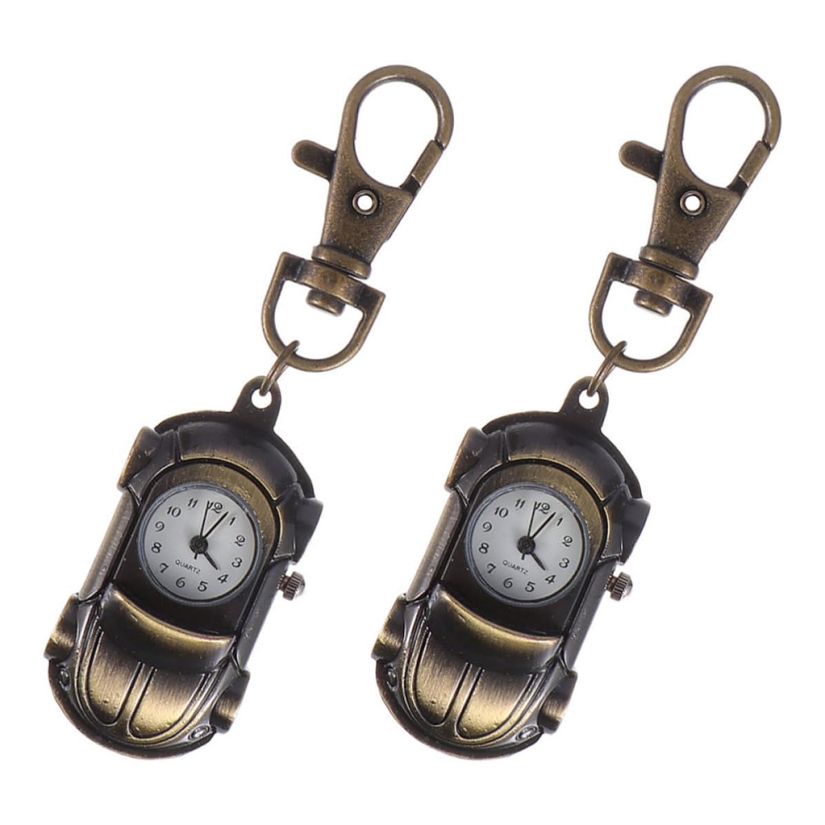 Operitacx 10 Piezas Reloj de Bolsillo Forma de Coche Retro de Titanio Café