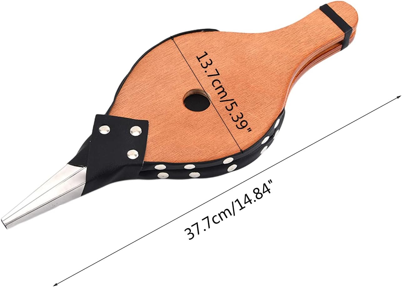 Manual Wooden Air Blower with Metal Nozzle for BBQ