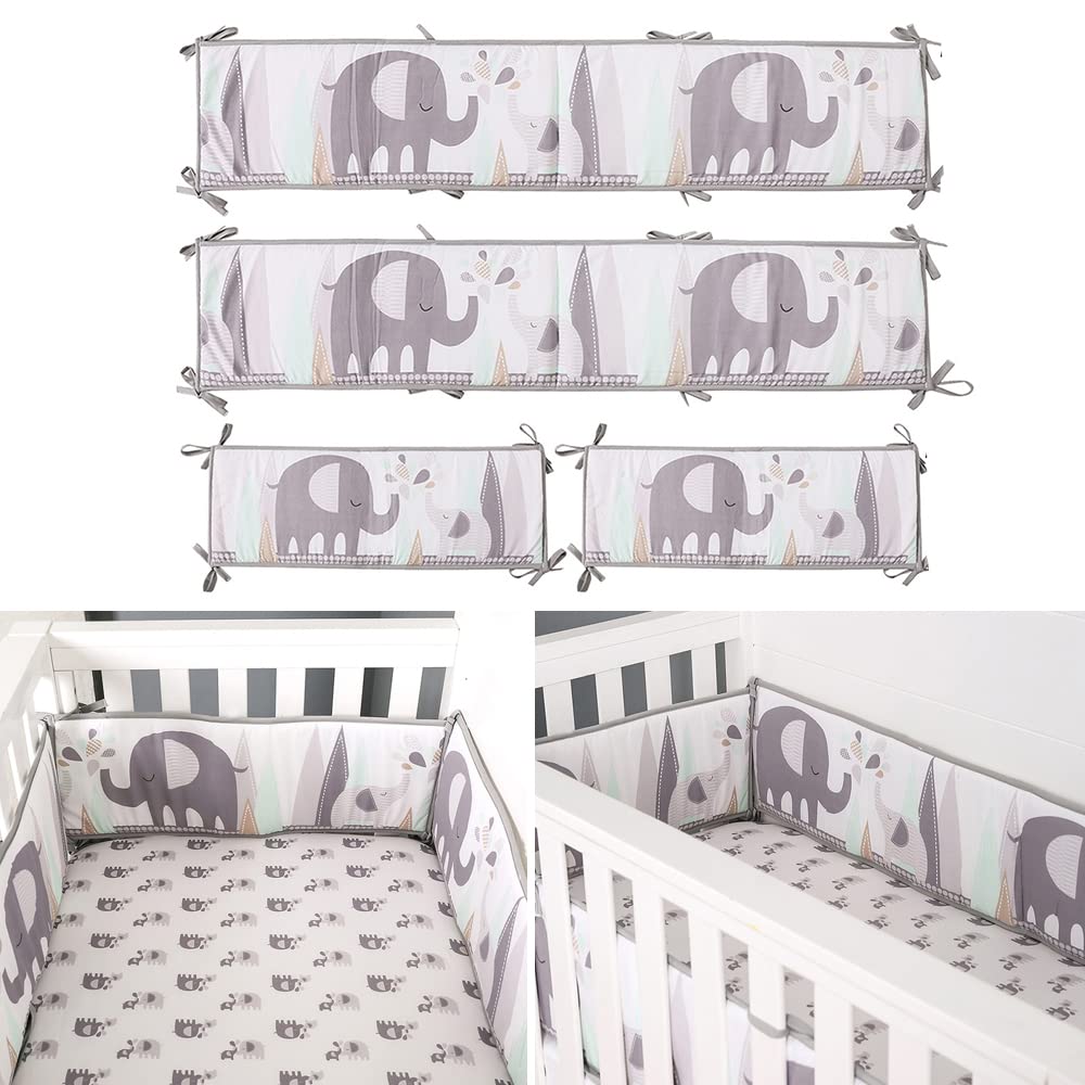 4in1 Breathable Críb Bùmpers Padded, AntiCollision Soft