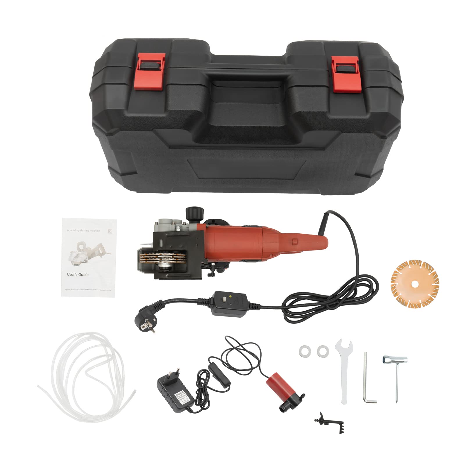 Fresa ranuradora de pared – 4800 W motor de cobre completo – 6200 rpm – hormigón ladrillo acero – para construcción y decoración – Incluye aspiración de polvo y bomba
