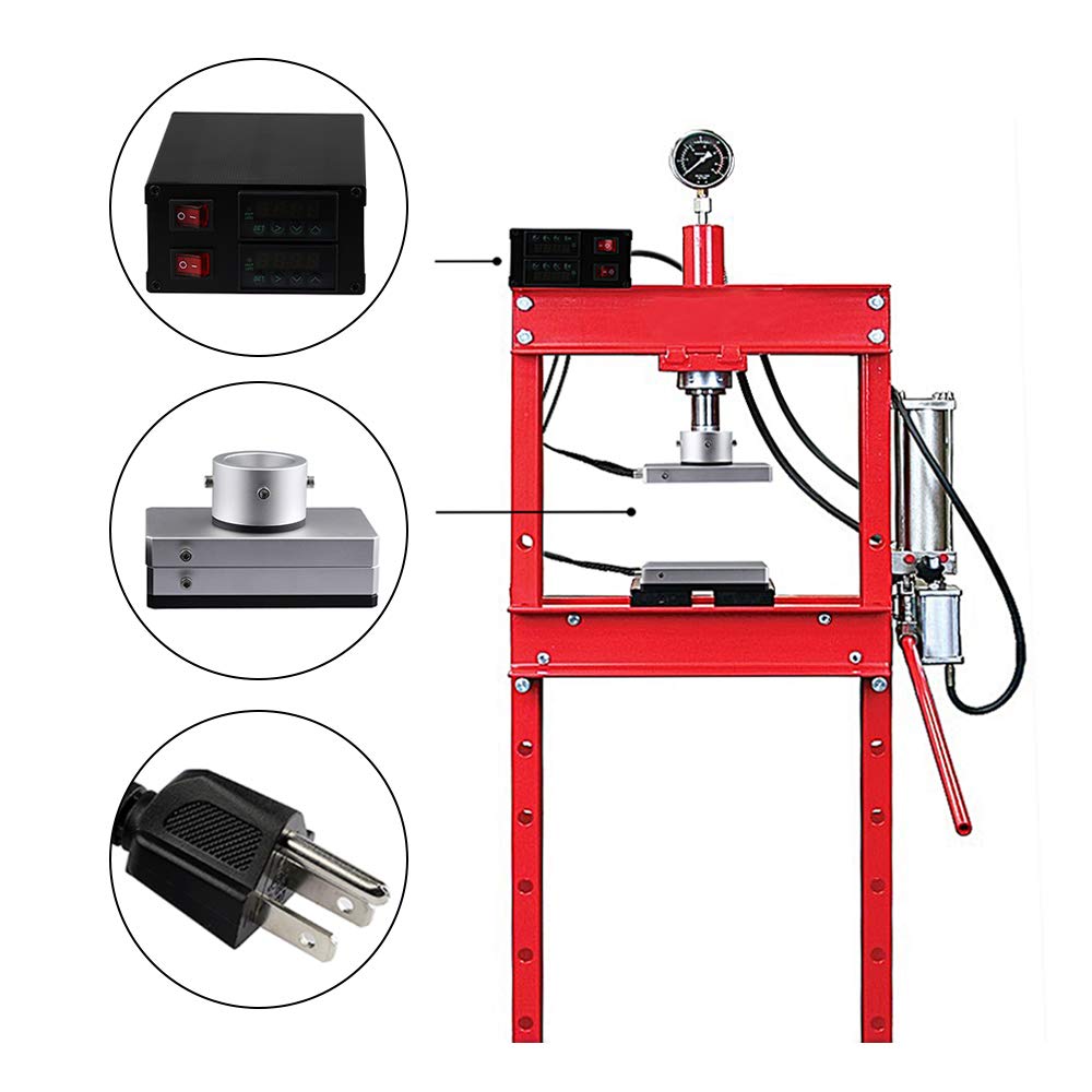 RPP47 4x7 Inch Anodized Uncaged Heat Press Plates Kit with 4 Pcs Rod