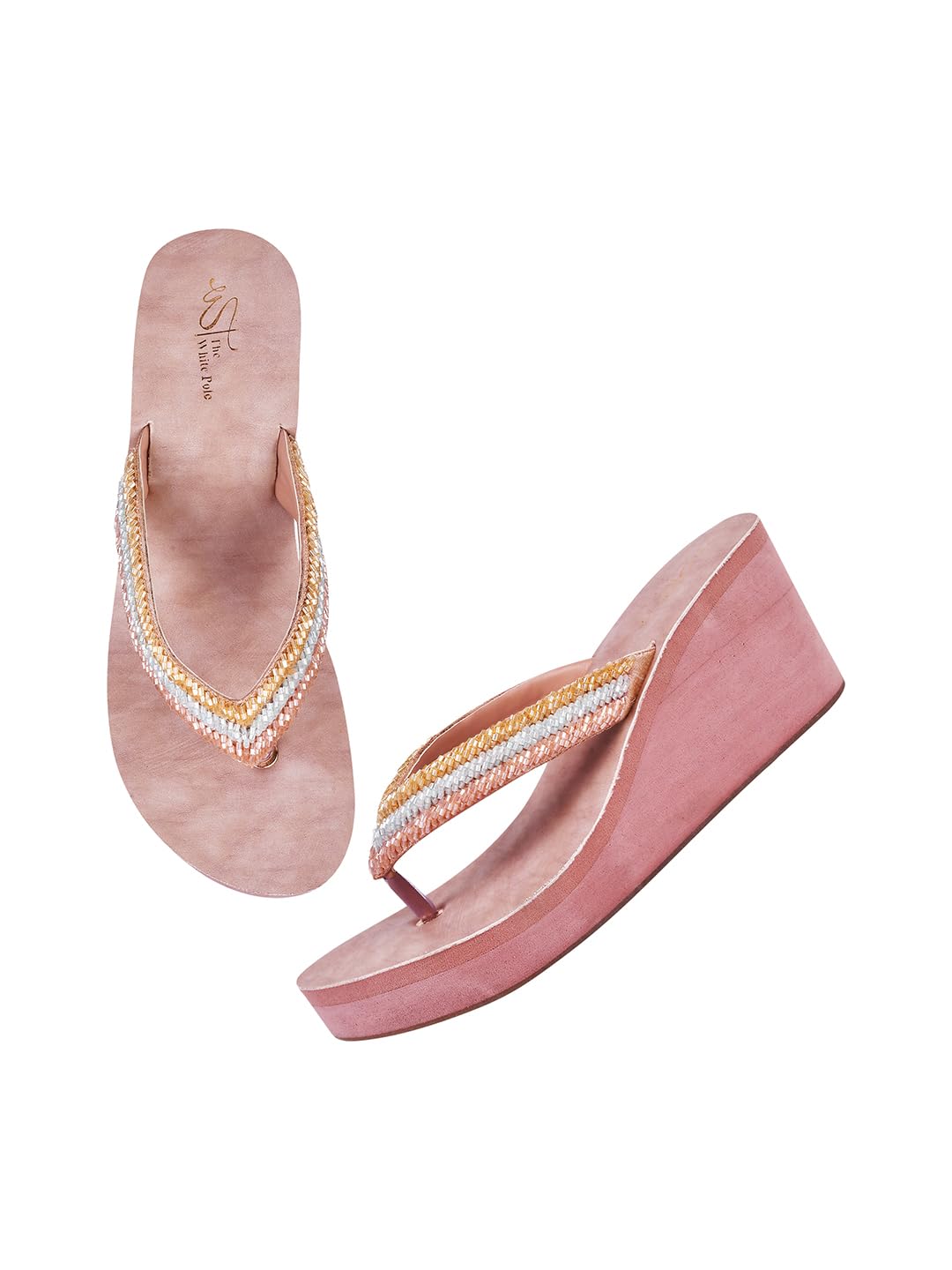 The White Pole Attractive Embellished Wedges Platform Heel Sandals For Womens And Girlss (B0D4VKB6H1) Amazon Price History, Amazon Price Tracker