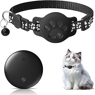 Rastreador inteligente Bluetooth para Android, certificado para su uso con Google Find My, etiqueta GPS negra para gatos, perros, llaves, equipaje y más, localizador de mascotas, sin suscripción