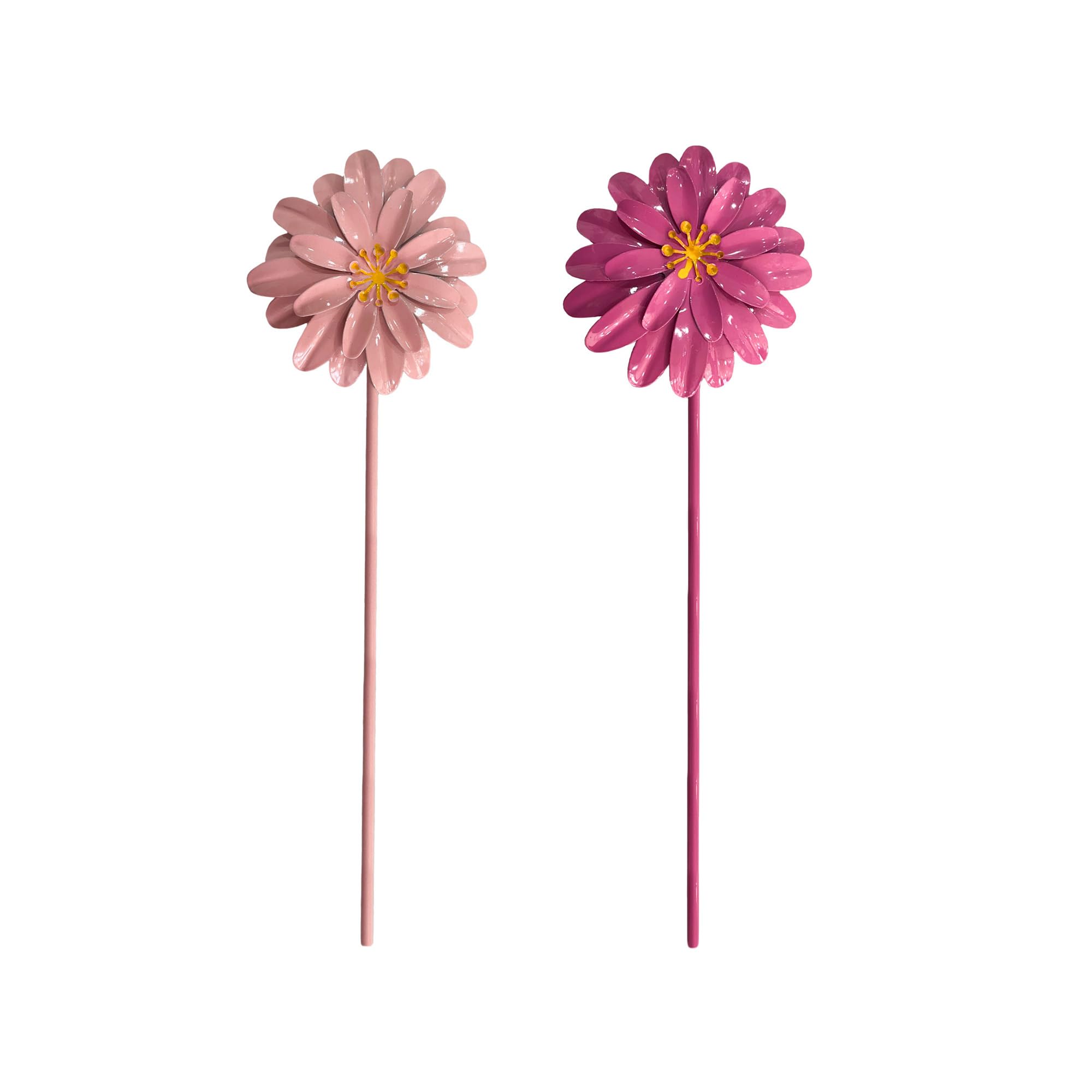 Decorative Metal Flower Sticks Set of 2 Colorful Floral Garden Stakes Tabletop Planter Accent Decorative Display Picks-image-24