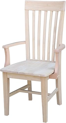 Miniatura 11 de IC International Concepts, Tall Mission Chair With Arms 40"H, Solid Parawood Dining Chairs, Box Seat Construction, Traditional Kitchen/Dining Room