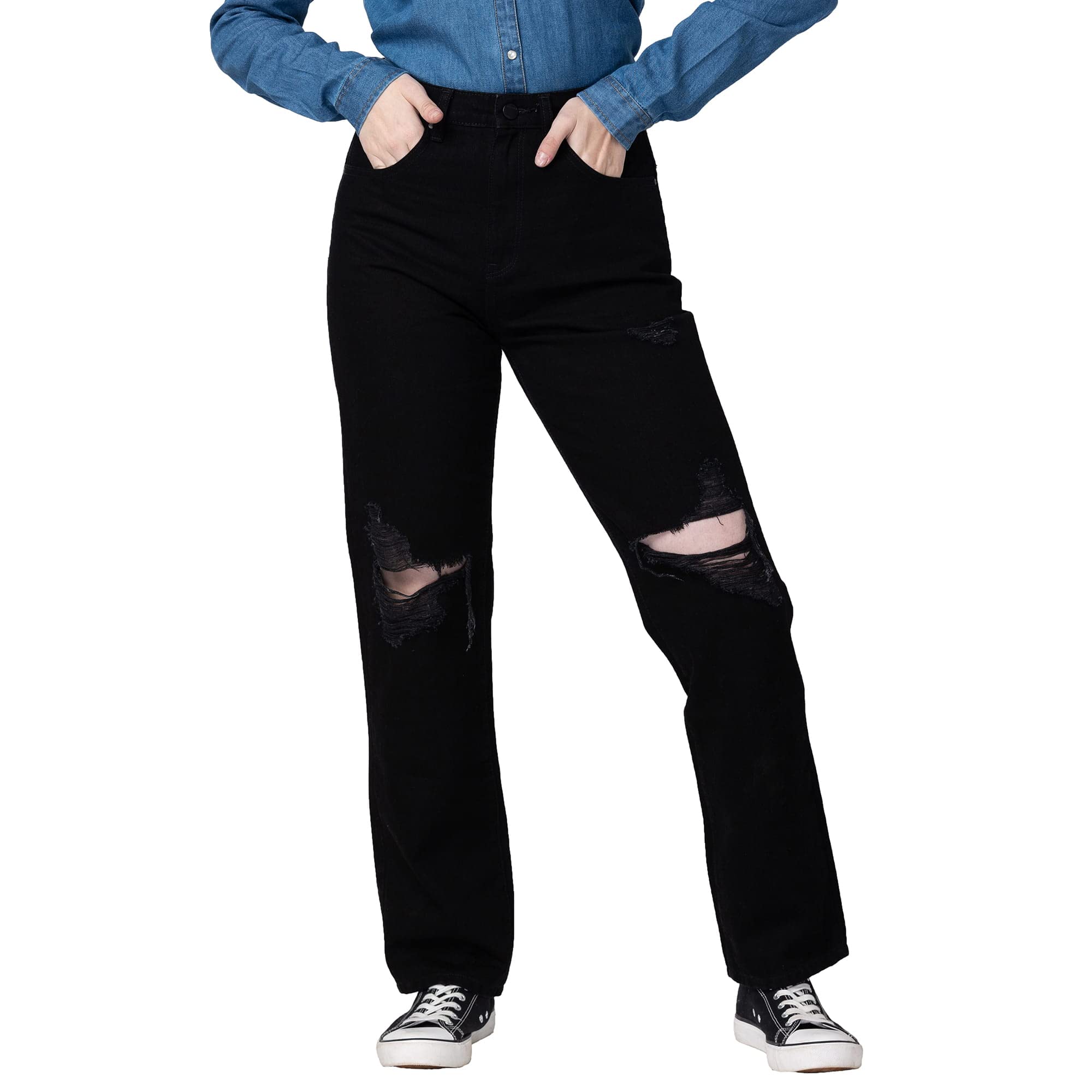spykar Women's High Rise Cotton Straight Fit Regular Length Jeans (Bella)-picture-21