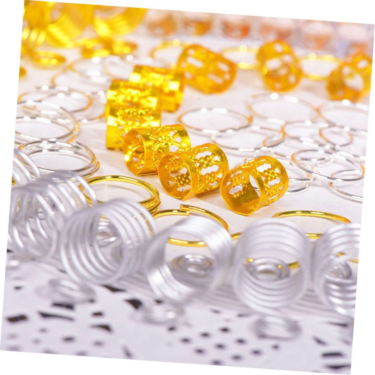 90Pcs Hollow Out Metal Hair Cuffs for Dreadlocks Braiding image 2