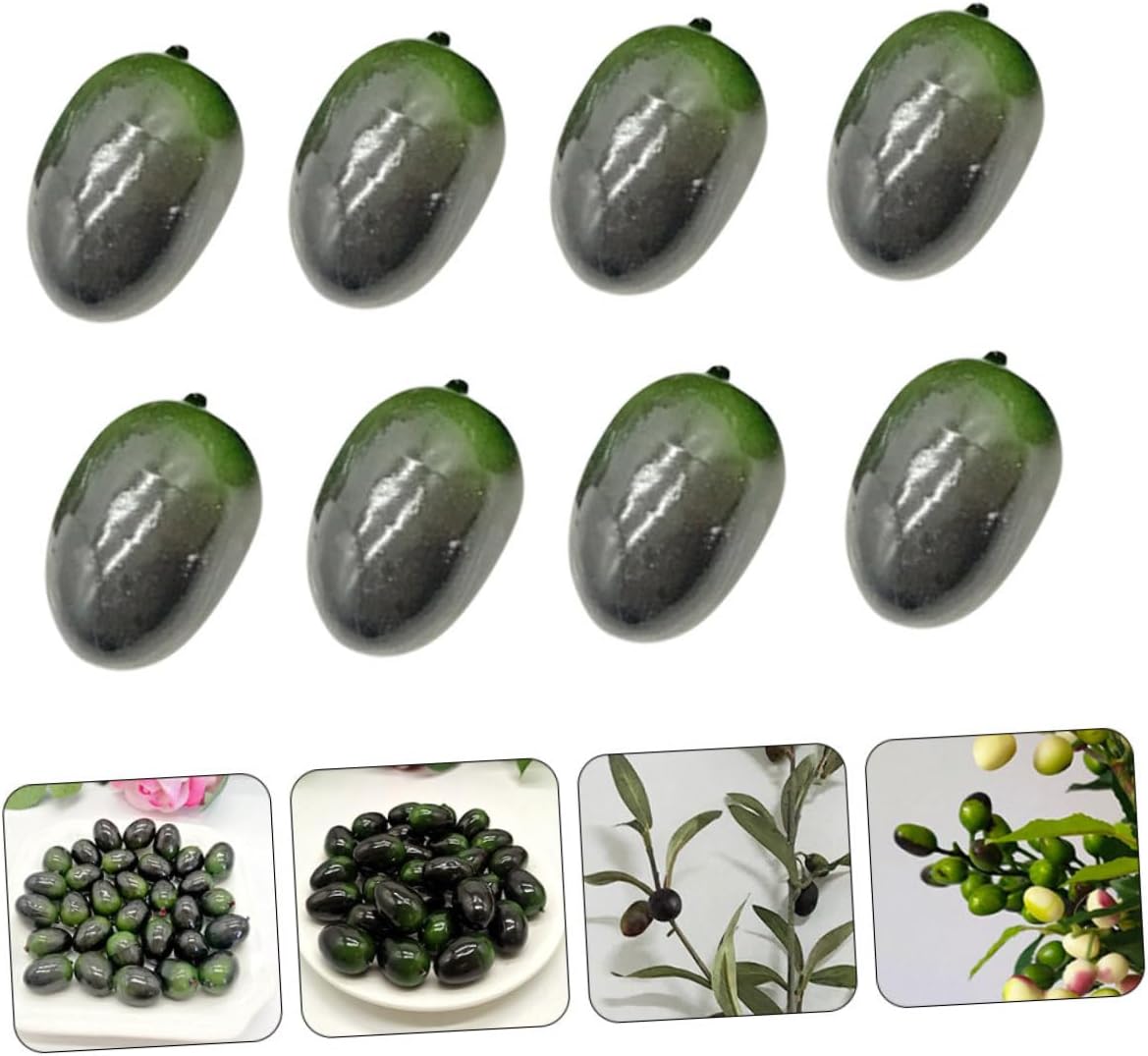 150pcs Artificial Olive Decor Fake Olives for Home Decoration Party Ornaments and Photography Props Versatile Crafting and Teaching Tools
