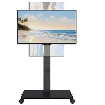 多機能＆移動便利！キャスター付きテレビスタンド テレビスタンド PCモニタースタンド キャスター付 GH-TVFA-WH