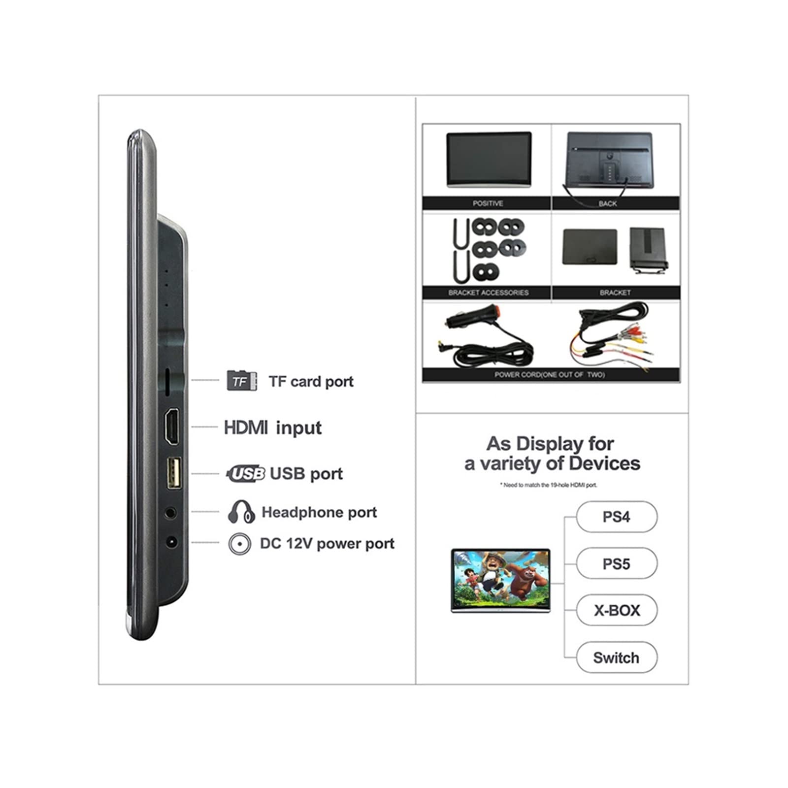 Wyświetlacz montowany za zagłówkiem samochodu Wielofunkcyjny ekran dotykowy Tablet Odtwarzacz filmów 4K Tylne siedzenie samochodu TV Monitor Link Wyjście Rodzinne wycieczki(2 PCS Android)