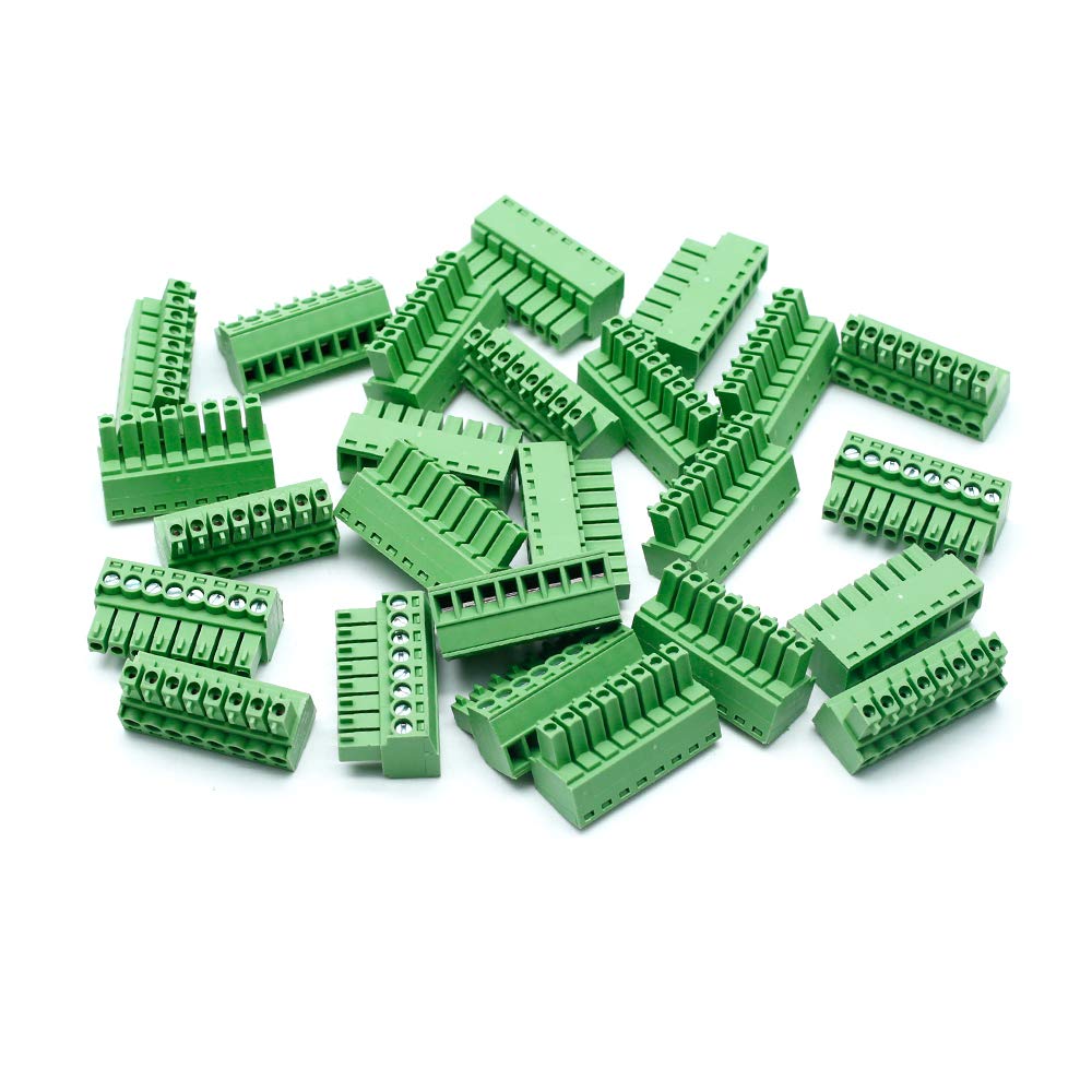 Augiimor 25PCS KF2EDGK 8 Pin 3.5mm Pitch PCB Screw Terminal Block