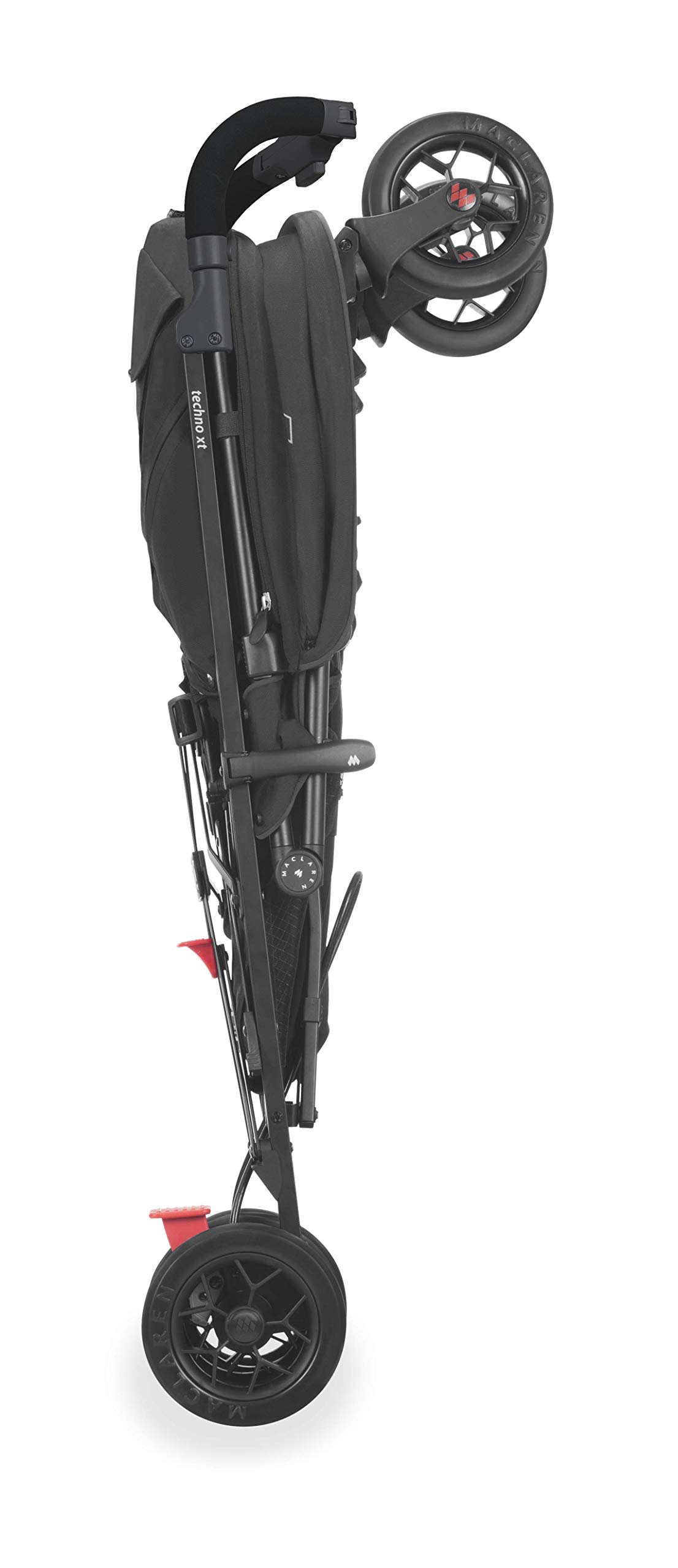 Maclaren Techno Arc silla de paseo tipo paraguas ligero, Para niños de recién nacidos hasta 25 kg, capota extensible con factor UPF 50+ y asiento reclinable, Accesorios incluidos, Negro