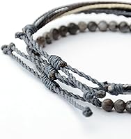 Vista 287 de Handmade Natural Stone Beaded Healing Bracelet Gift for Men Adjustable Rope String Bracelet
