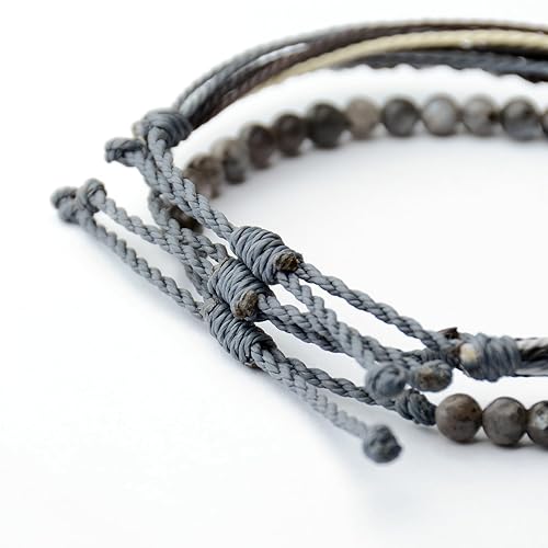 Miniatura 165 de Handmade Natural Stone Beaded Healing Bracelet Gift for Men Adjustable Rope String Bracelet (picasso jasper, Adjustable)