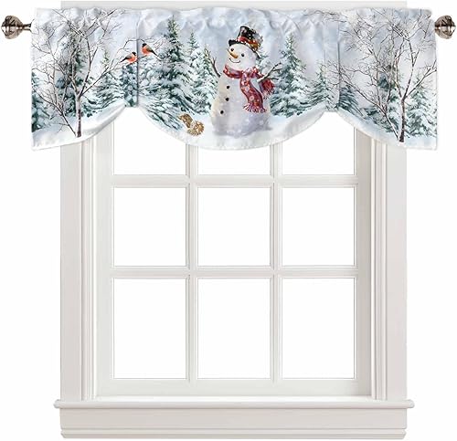 Miniatura 11 de Juego de cortinas semitransparentes con bolsillo para barra, cenefa y niveles de 36 pulgadas de largo, cortinas de arte abstracto de sol y arco