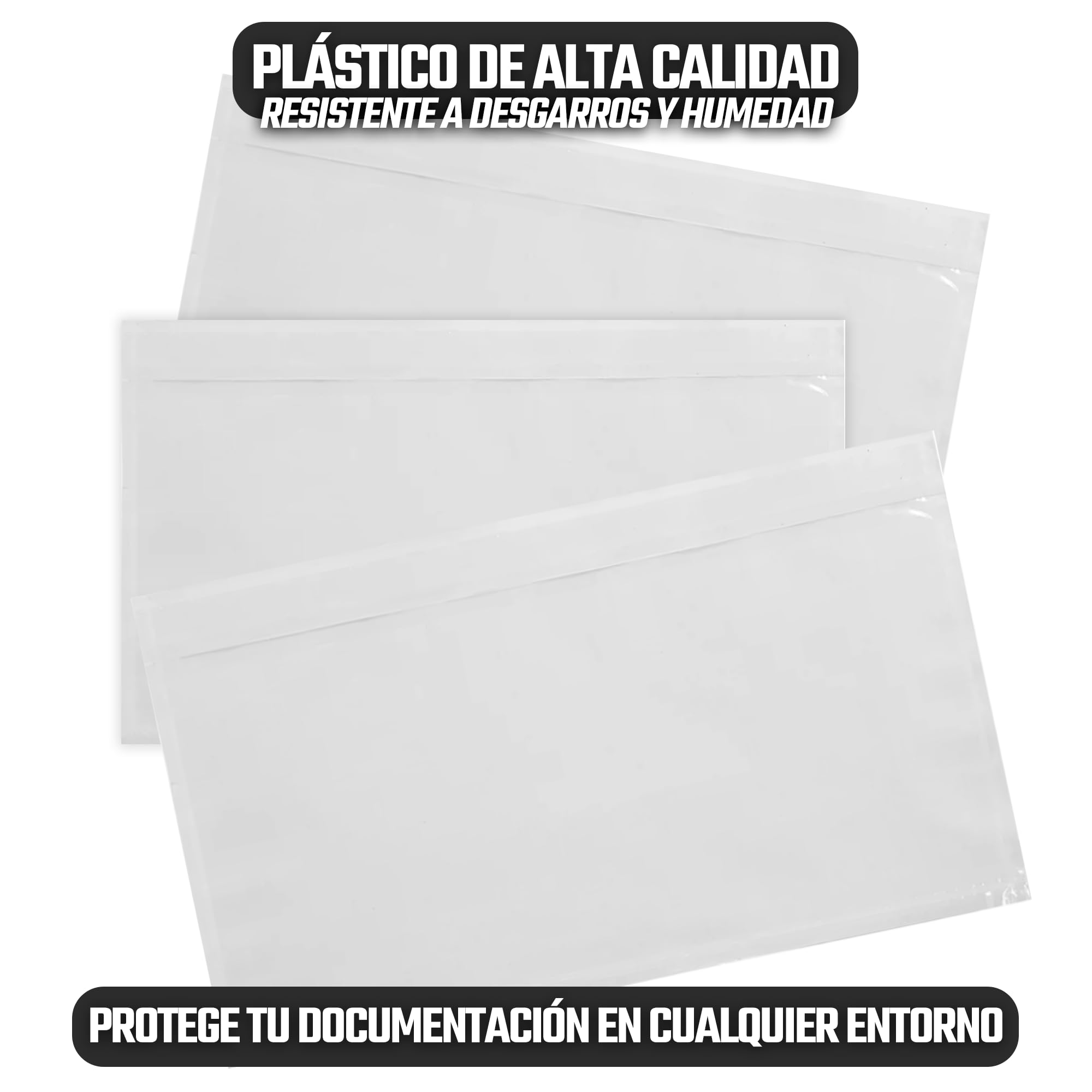 Pack 500 Packing List Transparentes - Sobres Portadocumentos Adhesivos 240x180 mm - Alta adhesión - Fácil aplicación - Material de oficina - Ideal para logística
