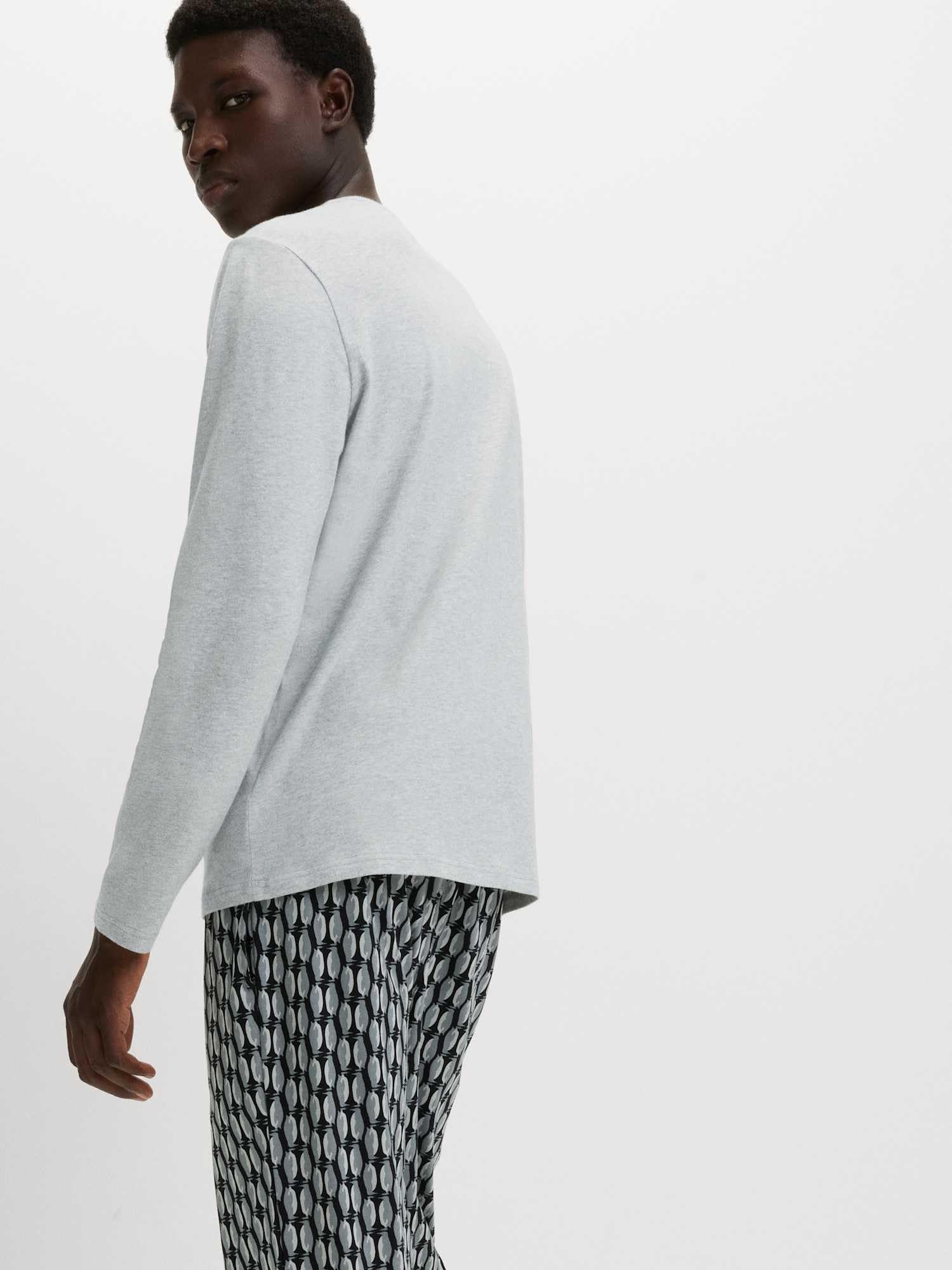 Marks & Spencer Pyjama Imprimé Pingouin Homme en Pur Coton, Coupe Standard, Taille Élastiquée, avec Poches