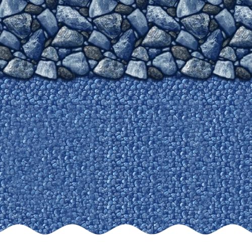 Smartline 27 ft Round Swimming Pool Liner | Coastal Rock | Unibead Style | 52 Inch Wall Height | 25 Gauge Heavy Duty Virgin Vinyl | Designed for Steel Sided Above Ground Pools