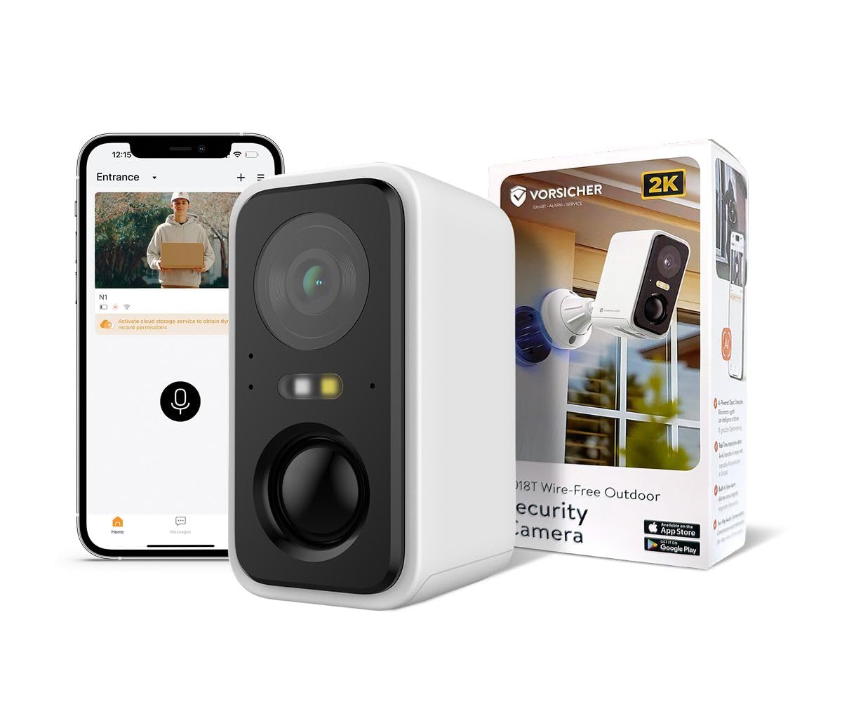Telecamera Wi-Fi 2K · Esterno IP65, Senza Fili, Batteria Rimovibile 5200mAh, Visione Notturna a Colori 30m, AI Locale, Audio Bidirezionale, App Italiana, Marchio Italiano