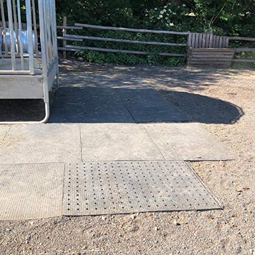 Agrarzone stalmat & boxmat 115 x 81 x 2,4 cm | Paardenmat paddock mat voor stal & box | Antislip rubber mat met kliksysteem | Beschermingsmat vloermat voor paardenbox stal manege - Afbeelding 7