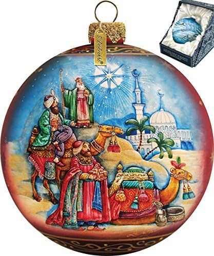 Three Kings Ball Glass Ornament, Inspirational& Guardian Angels Decor - 73551 by G.DeBrekht