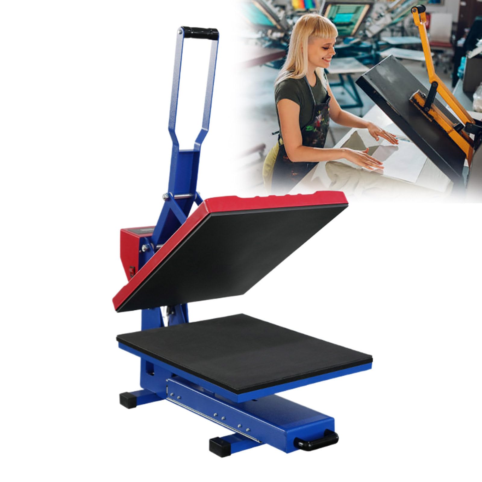 Pressa a caldo per magliette, qualità industriale, 40 x 50 cm, con cassetto estraibile, pressa a caldo versatile per progetti fai da te e uso domestico, durevole ed efficiente