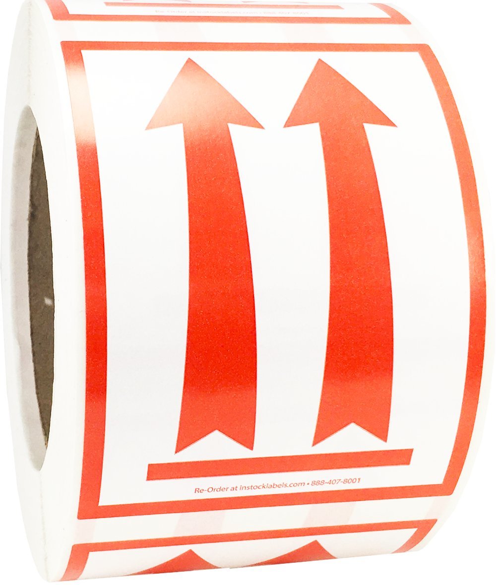 Air Specialty Red Arrows Up Labels 3 x 4 Inch 500 Adhesive Stickers