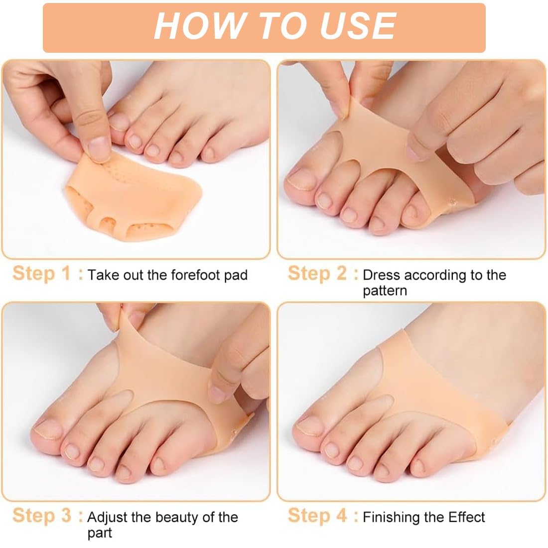 6 Pcs Cuscinetti Metatarsali per Donna e Uomo, Cuscinetti per Piedi in Gel Silicone Morbido, Imbottiture per Avampiede per avampiede Dolori e Sollievo Immediato al Metatarso