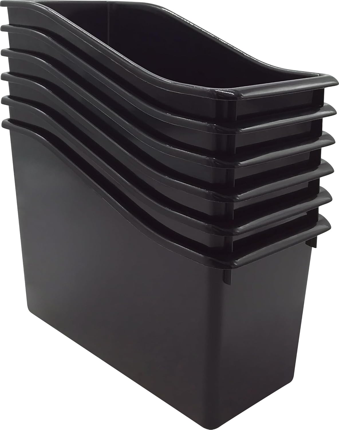 Teacher Created Resources Black Plastic Book Bin 6-Pack (TCR2088555)