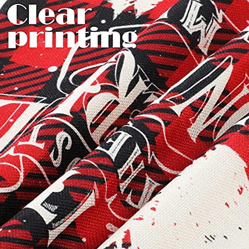 Bigqin 4 Set Throw Pillow Cushion Cover 45*45cm, Christmas Pillow Case New Year Square Cushion Protector Invisible Zipper for Sofa Bedroom Living Room Home Decoration,Red Beige, 18"