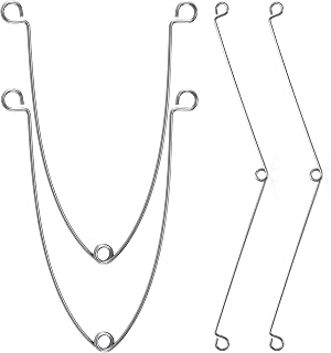 4pcs Recessed Light Springs Clips, Stainless Steel Fixtures Spring Clips for Lightening, Ceiling Lighting Fan Trim Torsion Spring Clip with Loops for Bathroom, Bedroom - Silver
