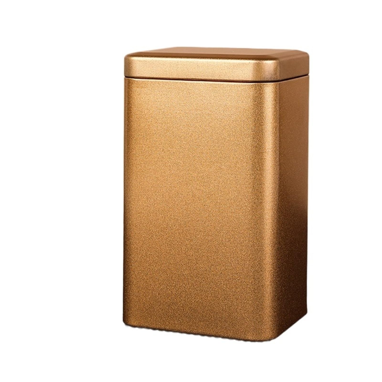 FDBTYJN Tea Caddy 125g Metal Retro Square Tea Can Candy Food Storage Case With Lid Packaging Box Container Solid Iron Sealed Cans(Color 4)