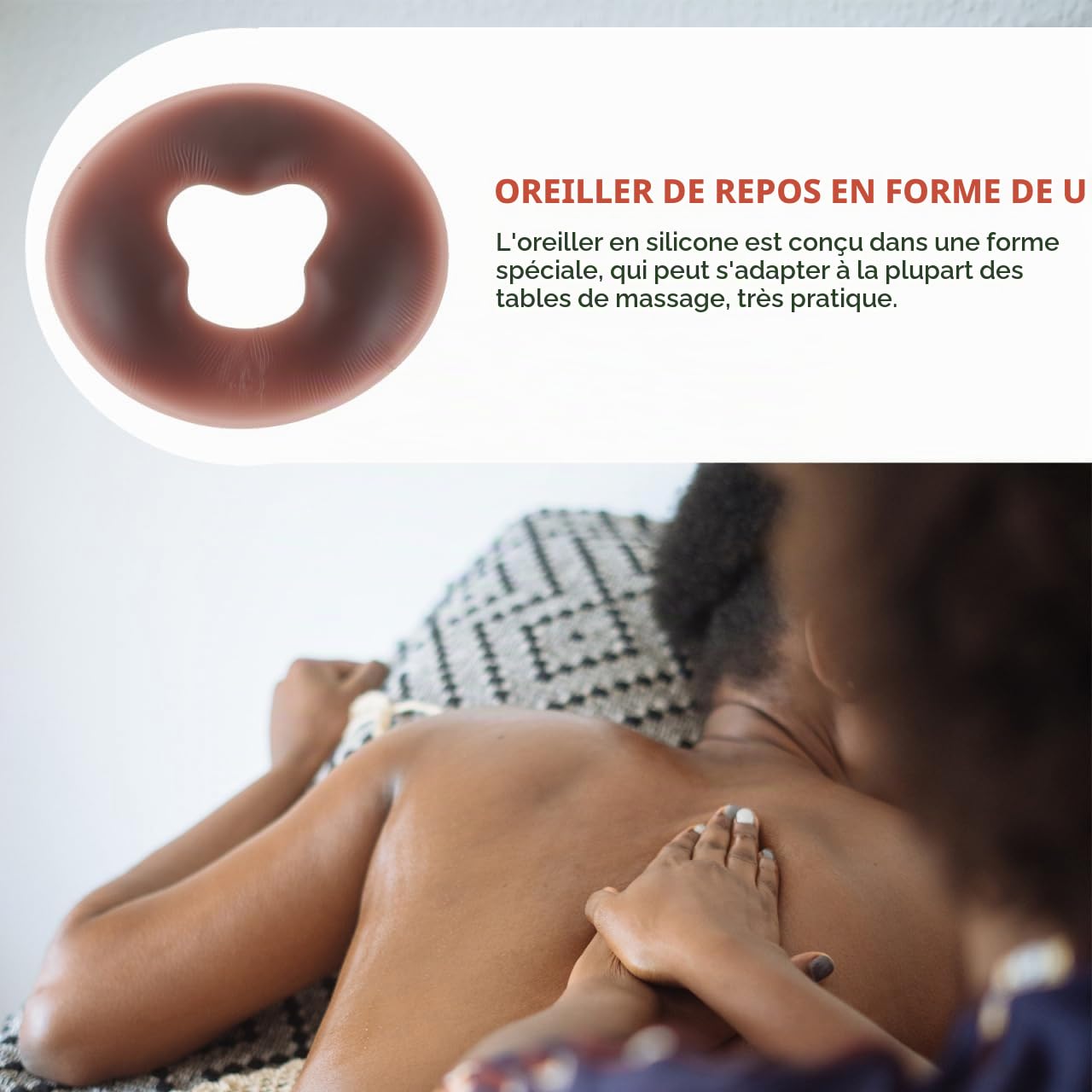 Housoutil Oreiller De Massage en Silicone 11.81X9.84 Pouces Coussin De Visage Et Appui-Tête Souple pour Salon De Beauté Spa Table De Massage Relaxation Confortable