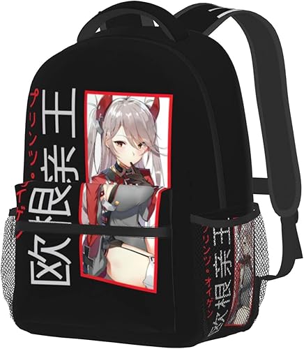 Miniatura 6 de Mochila japonesa de anime Azur Lane Mochilas para niños y niñas, mochila unisex de lona multiusos, color negro, Negro -, Mochilas Daypack