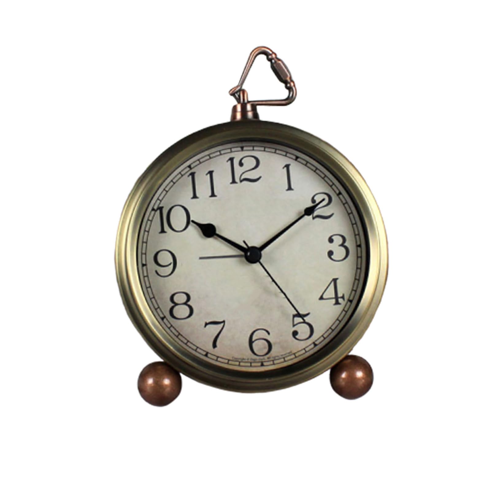 ORFOFE Vintage Wecker als Tischuhr aus Metall und Glas, Leiser Alarm