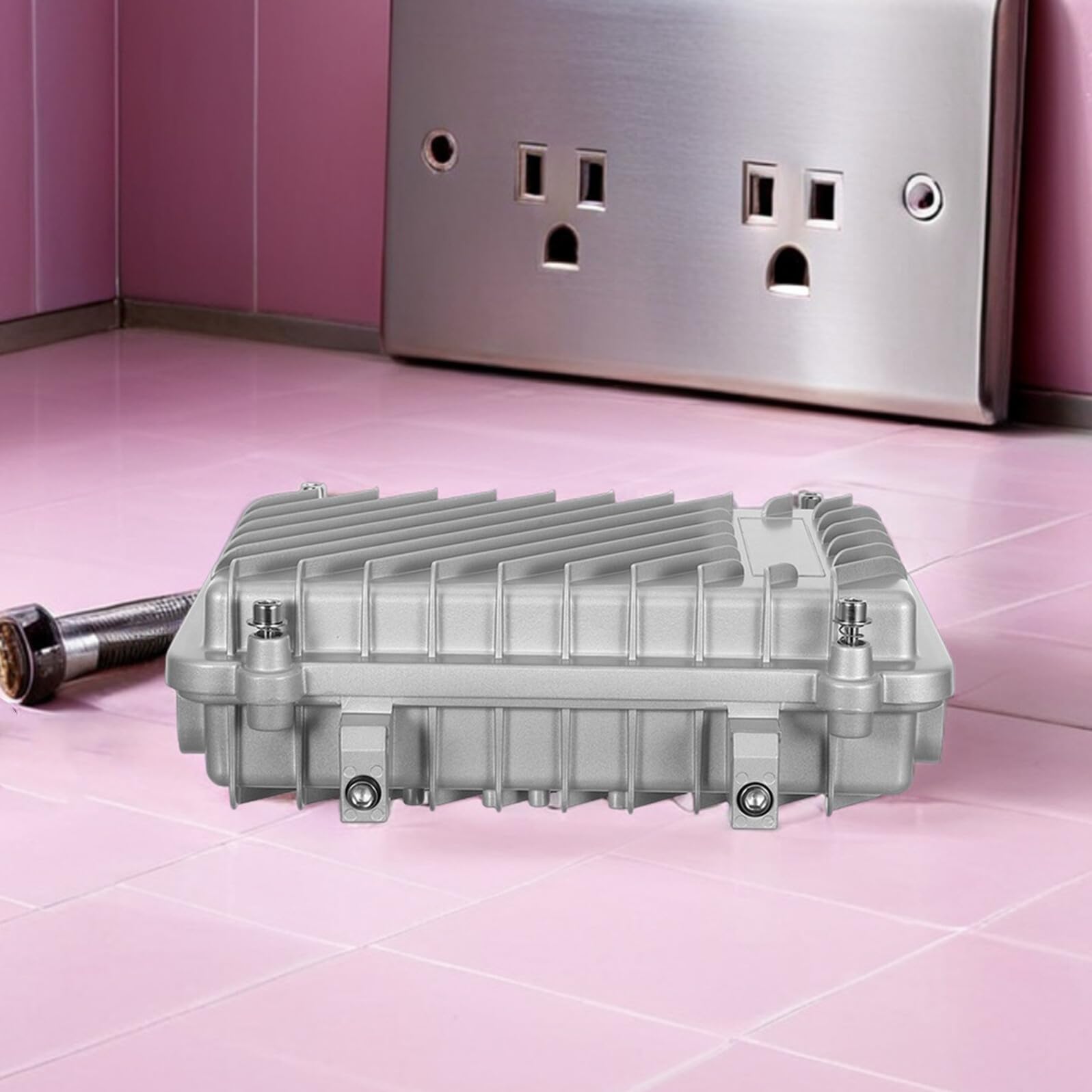 Veemoon Caja para Amplificador Exterior de Aluminio Fundido, Resistente Intemperie y Corrosión, Carcasa Protectora para Conexiones de Cables en Estaciones Base Inalámbricas, Uso