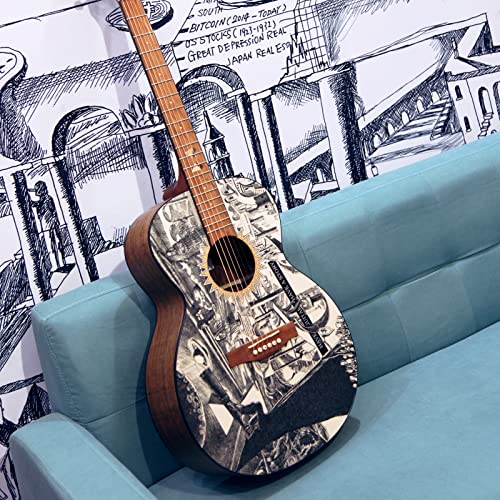KOCAN instrument à cordes,Guitare Acoustique Placage,GENERAL SOUND Guitare acoustique plaquée 41 pouces Guitare folk pleine grandeur Dessus en bois d’épicéa Cheville tournante fermée avec sac de trans - Les Beatles, Paul McCartney, John Lennon, RIngo Starr, George Harrison KOCAN instrument à cordes,Guitare Acoustique Placage,GENERAL SOUND Guitare acoustique plaquée 41 pouces Guitare folk pleine grandeur Dessus en bois d'épicéa Cheville tournante fermée avec sac de trans – Image 4