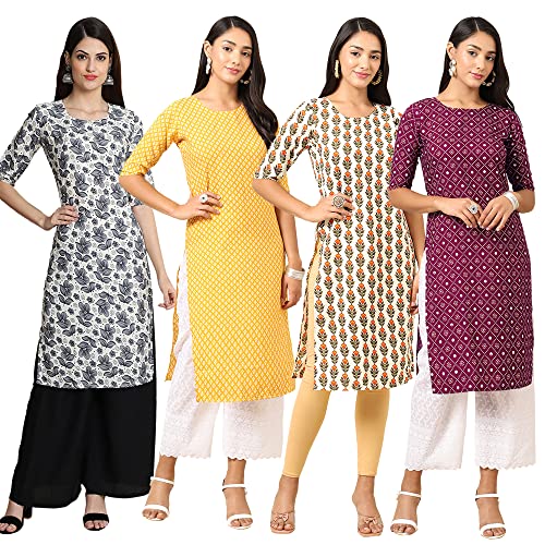 Image of Pinkmint Women's Crepe Digital Print Straight Kurta (RM-348-370-360-366)