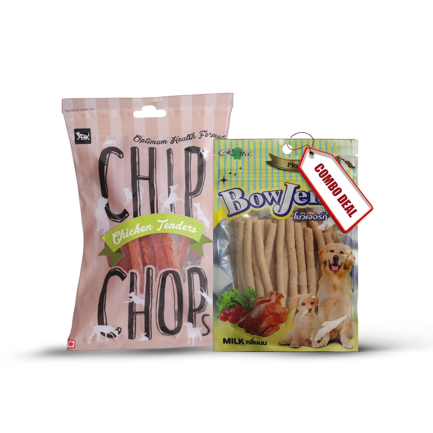 Protein Rich Pet Snacks Combo: Chip Chops Chicken Tenders,70g and Bow Jerky Chicken Treats for Dogs, 200g – for Training, Reward and Snacking (Pack of 2) (B08N1DCT56) Amazon Price History, Amazon Price Tracker