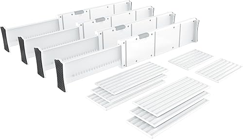 KABUM Organizador de cajones ajustable mejorado, organizador de vestidor, organización expandible para el hogar, oficina, 2.8 pulgadas de alto