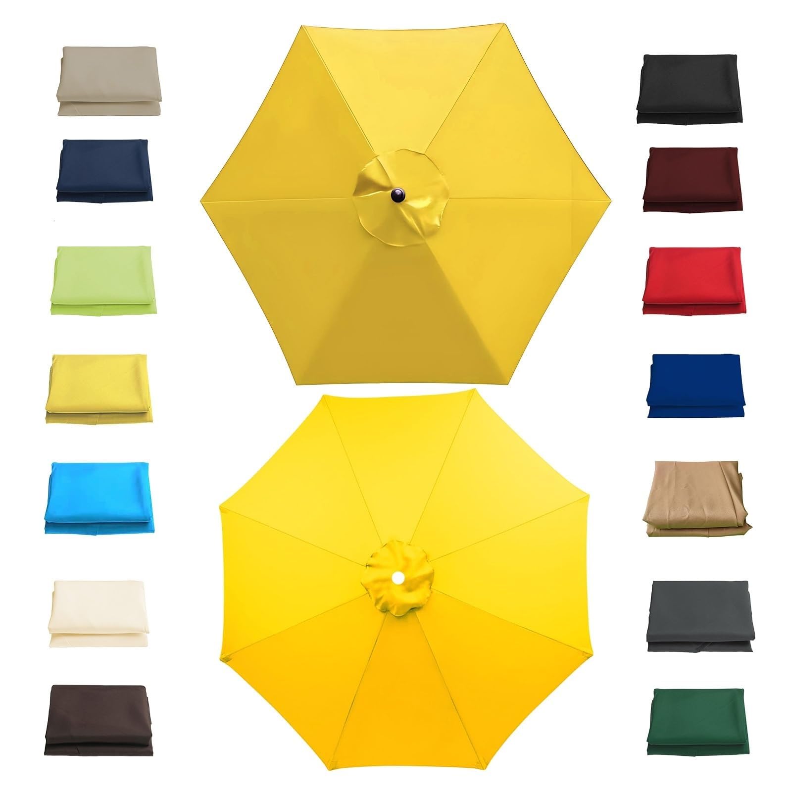 LRZPTDYU This Waterproof Replacement Canopy for Garden Parasol 2m 2. 2.7m 3.0m Anti UV Sune Umbrella Cover Fabric for 6 8 Ribs (2.0m 6.5FT 6Ribs)