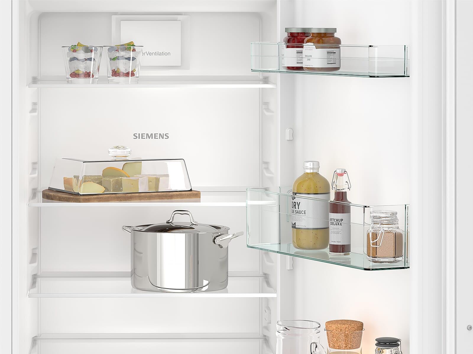 Siemens KI82LNSE0 iQ100 - Frigorífico empotrado con congelador (177,5 x 56 cm, refrigeración de 246 L y congelación de 34 L, fabricado en Alemania, refrigeración rápida, freshBox para frutas y