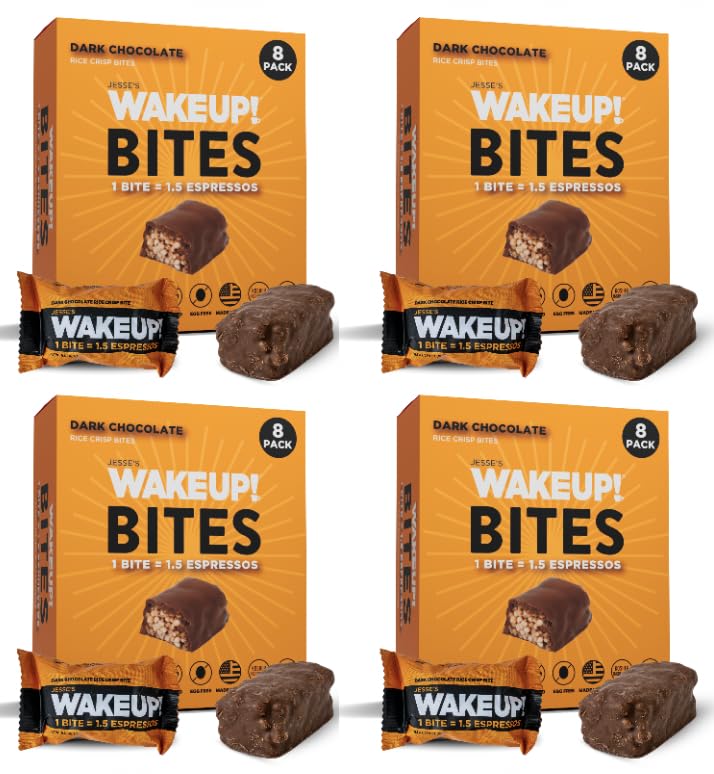 Image of WAKE UP! Caffeinated Dark Chocolate Bites, 1.5 Espressos, 4 Pack (32 Bites)