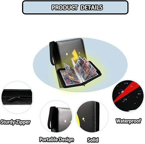 Miniatura 2 de Trovono Carpeta de tarjetas de 9 bolsillos, 900 bolsillos (estilo de iluminación negra)