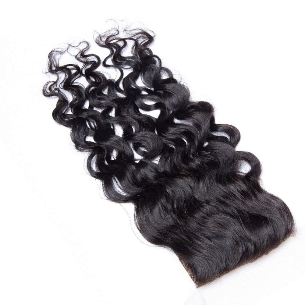 Human Hair Bundles with Closure (10 12 14+10) Wet and Wavy 100% Unprocessed Brazilian Virgin human hair 3 Bundles with 4x4 Lace Closure Free Part Curly Wave Hair Extensions - Image 4