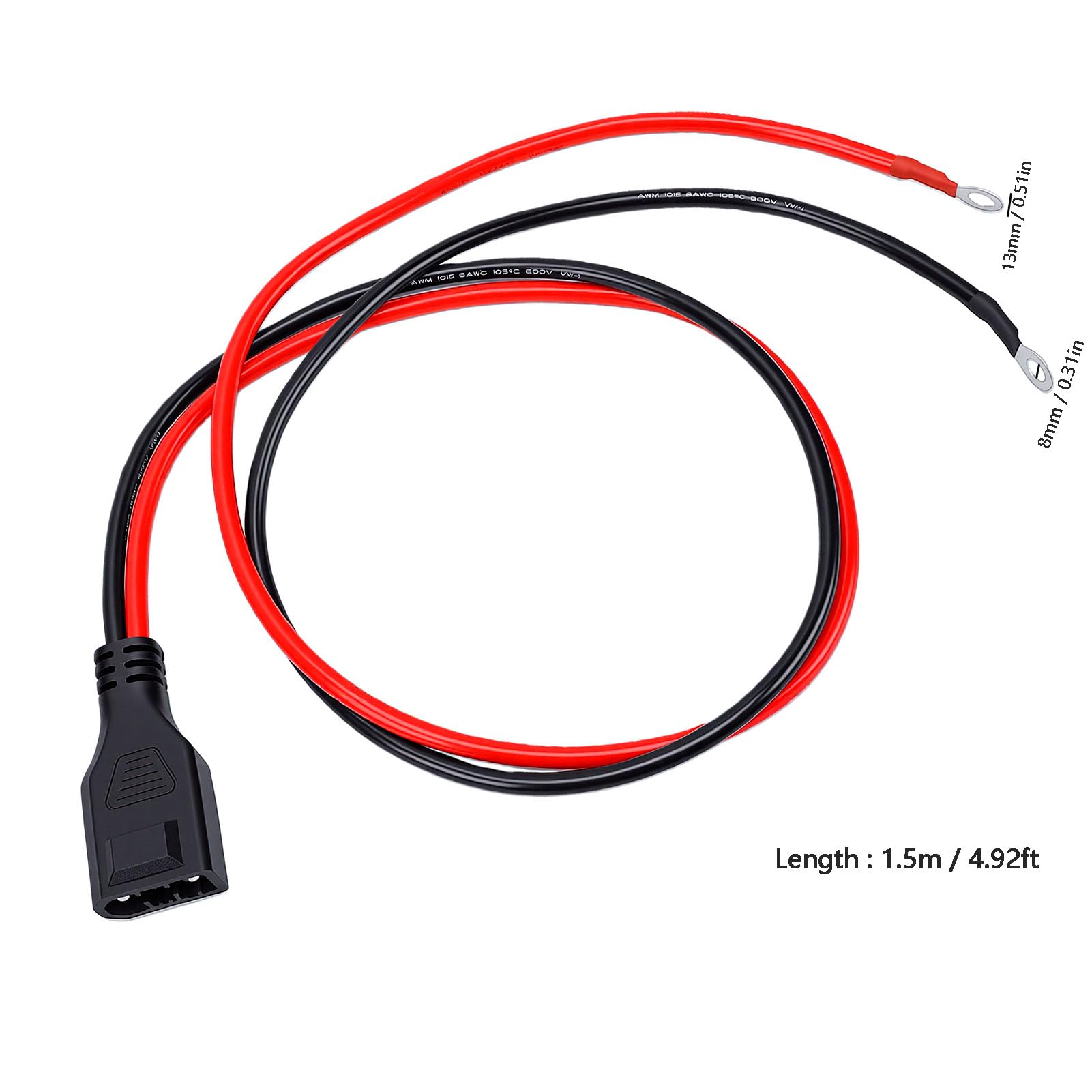 Cable de Extensión de BateríA 1,5 M 50 A 8 AWG Carga Bidireccional