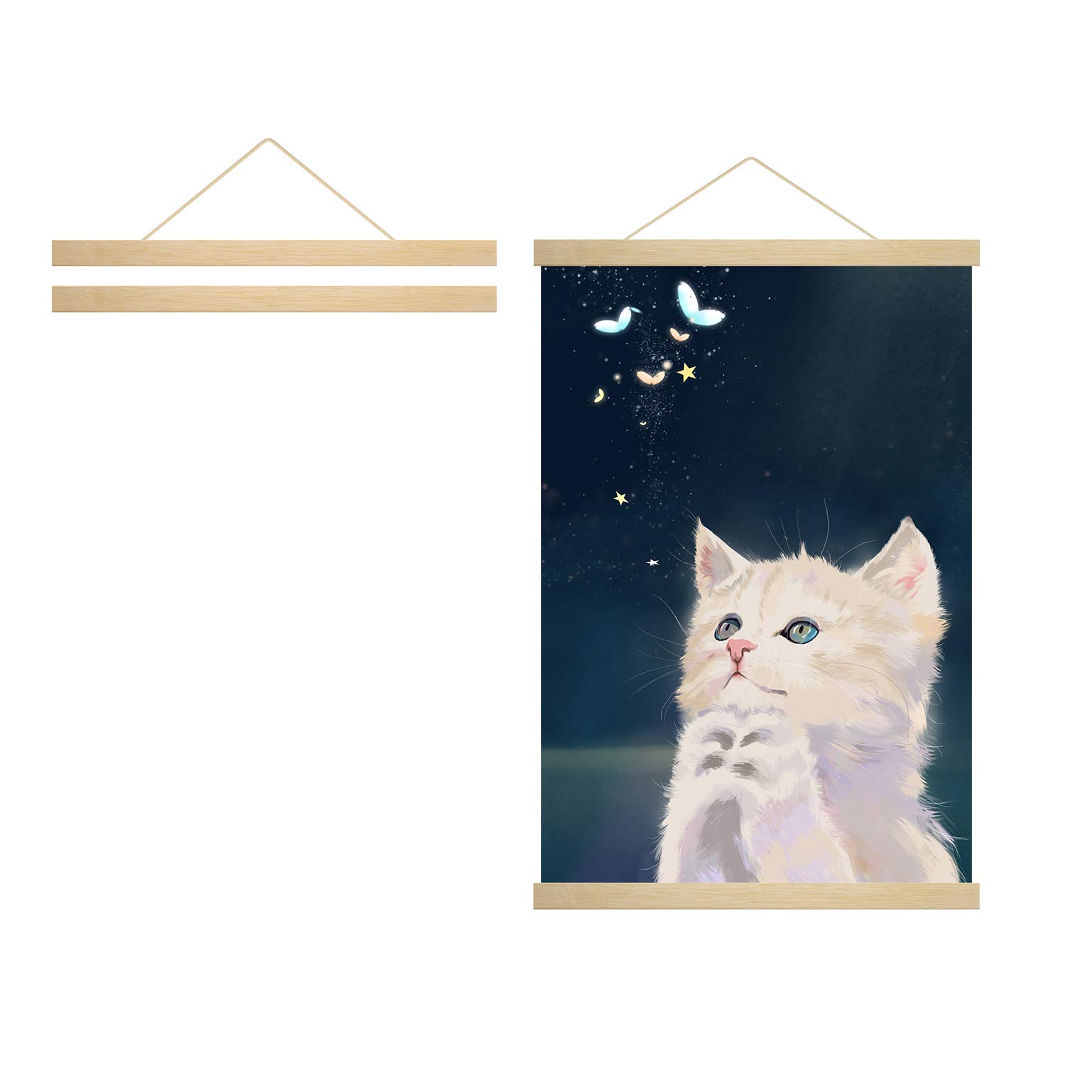 Radezon 24 inch Wide Magnetic Poster Hanger Frame, 24x36 24x18 24x32 Wood Frame for Posters, Prints, Photos, Pictures, Maps, Scrolls, and Artwork - - Frame for Scratch Off Map - 17x24