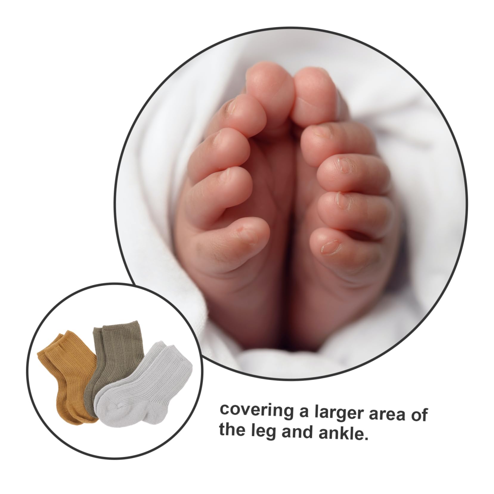 GREENADSCAPE 3 Pairs Warm Newborn Socks Mid Tube Winter Socks for Boys and S Months Breathable Non Slip Design for Comfort and Protection Spring Autumn